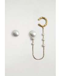 COS - Asymmetric Freshwater Pearl Chain Cuff Earrings - Lyst
