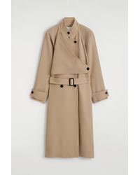 COS - Wrap-Over Wool-Twill Trench Coat - Lyst