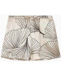 COS - Floral-print Silk Shorts - Lyst