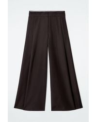 COS - Relaxed Wool-blend Wide-leg Trousers - Lyst