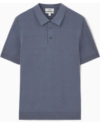 COS - Knitted Silk Polo Shirt - Lyst