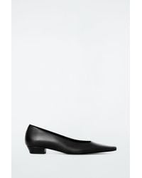 COS - Square-toe Leather Court Shoes - Lyst