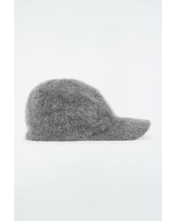 COS - Brushed-cashmere Baseball Cap - Lyst