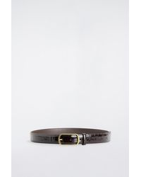 COS - Curved-Buckle Croc-Effect Leather Belt - Lyst