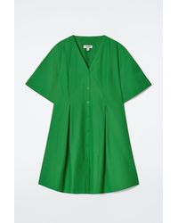 COS - Pleated A-line Mini Dress - Lyst