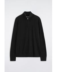 COS - Merino Wool Zip-Up Funnel-Neck Sweater - Lyst