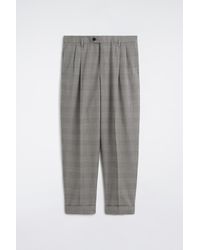 COS - Checked Textured-Wool Relaxed-Fit Tapered Pants - Lyst