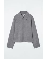 COS - Boiled-wool Zip-up Cardigan - Lyst