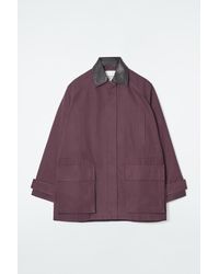 COS - Leather-collar Field Jacket - Lyst