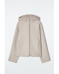 COS - Hooded Double-faced Wool Jacket - Lyst