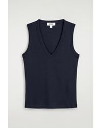 COS - Cotton V-Neck Tank Top - Lyst