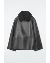 COS - Oversized Shearling Aviator Jacket - Lyst