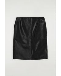 COS - Pony Hair-Effect Leather Midi Skirt - Lyst