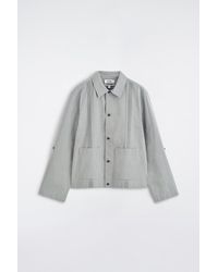 COS - Pintucked Cotton-Linen Overshirt - Lyst
