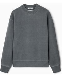COS - Garment-dyed Mock-neck Sweatshirt - Lyst