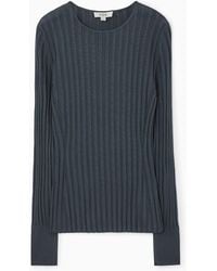 COS - Rib-knit Long-sleeved Top - Lyst