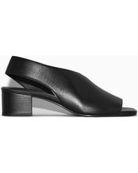 COS - Leather Slingback Block-heel Sandals - Lyst