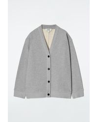 COS - Double-Faced Jersey V-Neck Cardigan - Lyst
