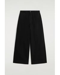 COS - Cropped Wide-Leg Denim Trousers - Lyst