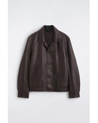 COS - Leather Blazer Bomber Jacket - Lyst