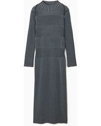 COS - Striped Ribbed-knit Midi Dress - Lyst
