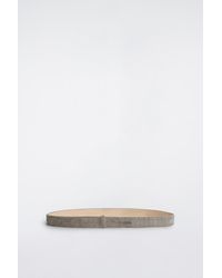 COS - Croc-Effect Suede Buckleless Belt - Lyst