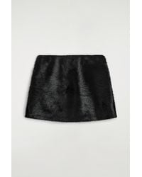 COS - Pony Hair-Effect Leather Mini Skirt - Lyst