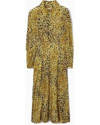 COS - Leopard-print Midi Shirt Dress - Lyst