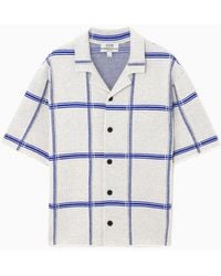 COS - Checked Knitted Short-sleeved Shirt - Lyst