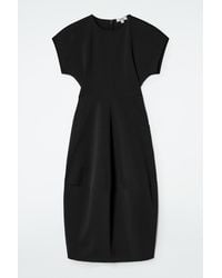 COS - Sculpted Cotton Midi Dress - Lyst