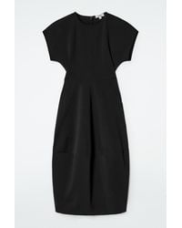 COS - Sculpted Cotton Midi Dress - Lyst