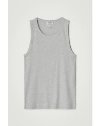 COS - Slim Ribbed Cotton Tank Top - Lyst