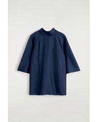 COS - Draped Tie-Detail Silk Top - Lyst