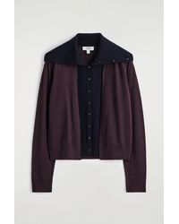 COS - Layered Merino Wool Turtleneck Cardigan - Lyst
