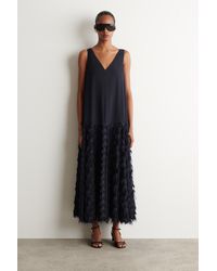 COS - Strukturiertes Maxikleid Mit Niedriger Taille - Lyst