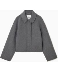 COS - Short Double-faced Wool Jacket - Lyst