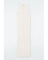 COS - Buttoned Rib-knit Maxi Dress - Lyst