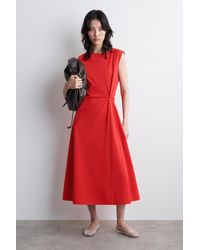COS - Midikleid Mit Twist-Detail - Lyst