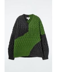 COS - Abstract Cable-knit Merino Wool Jumper - Lyst