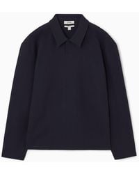 COS - Long-sleeved Jersey Polo Shirt - Lyst