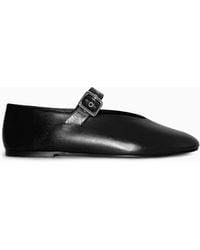 COS - Leather Mary-jane Flats - Lyst