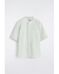 COS - Cotton-Poplin Grandad-Collar Shirt - Lyst