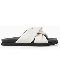 COS - Crossover Leather Slides - Lyst