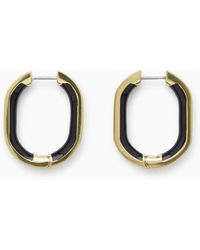 COS Coated Oval Hoop Earrings - Metallic