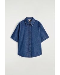 COS - Boxy Short-Sleeved Denim Shirt - Lyst