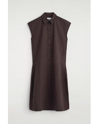 COS - Sleeveless Cotton-Poplin Shirt Dress - Lyst