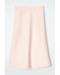 COS - Linen-Blend Midi Column Skirt - Lyst