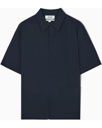 COS - Short-sleeved Cotton-seersucker Shirt - Lyst