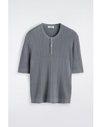 COS - Silk-Cotton Henley T-Shirt - Lyst