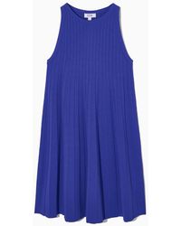 COS - Pleated A-line Mini Dress - Lyst